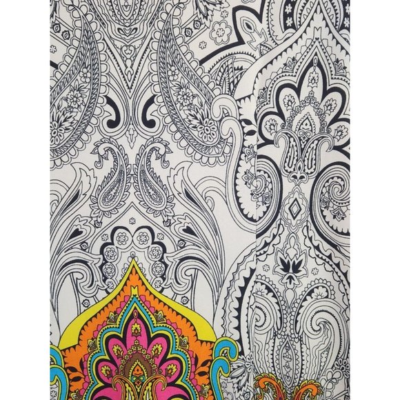 Sandra Darren Shift Dress Sz 8 Paisley Embellished Colorful Keyhole Sleeveless - Picture 5 of 9